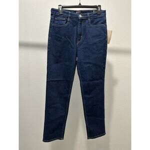 Frank And Oak Women's Cyndi High Rise Straight Jeans Dark Indigo Choose Your Sz